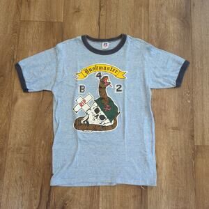 VTG Russell Bushmaster Snake Adult Medium Ringer Shirt Skull Cross Retro 90s